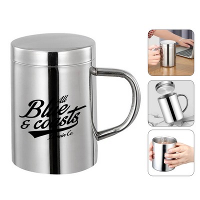 14oz Stainless Steel Coffee Mug with Lid & Handle