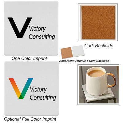 Absorbent Ceramic Coaster-Square