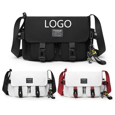 Vintage Laptop Messenger Bag With Key Pendants