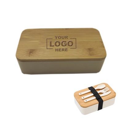 Eco-Friendly Bamboo Lunch Box with Utensil.