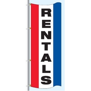 Single Faced Stock Message Free Flying Drape Flag (Rentals)