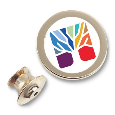 Gold Lapel Pin W/ Color Medallion