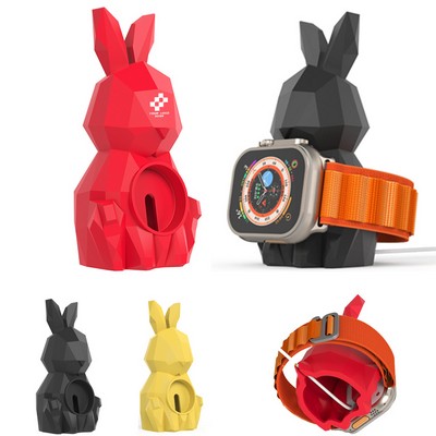 Cute Geometric Rabbit iWatch Charger Stand