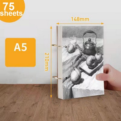 A5 Sketch Book 75 Sheets Loose Leaf Sketch Papers For Kids And Adults
