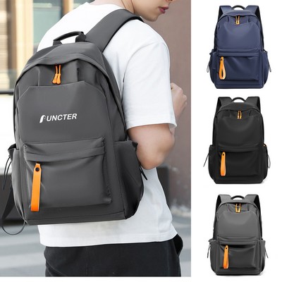 College Backpack Color-Blocked Casual & Business Men's Large Capacity Laptop Bag