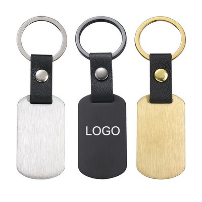 Metal Leatherette Keychains