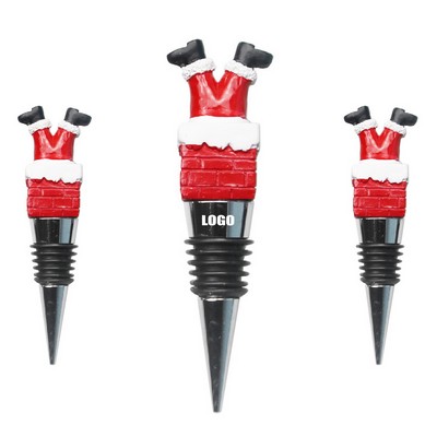 Custom Santa Chimney Wine Cork Bottle Stopper