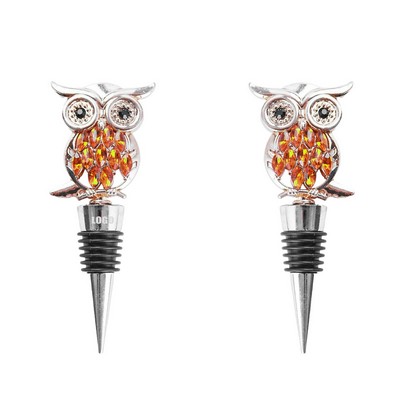 Elegant Diamonds Owl Design Alloy Wine Stopper