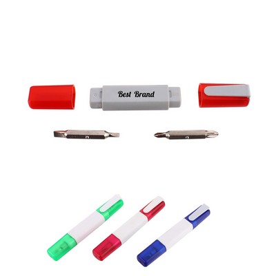 4-in-1 double-head screwdriver set w/Pocket Clip