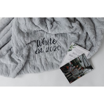 Patterned Faux Fur Zippered Dove-Throw