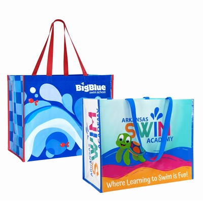 145g Full-Color Laminated Woven PP Custom Swimming School Promotional Bag (18"x15"x10")