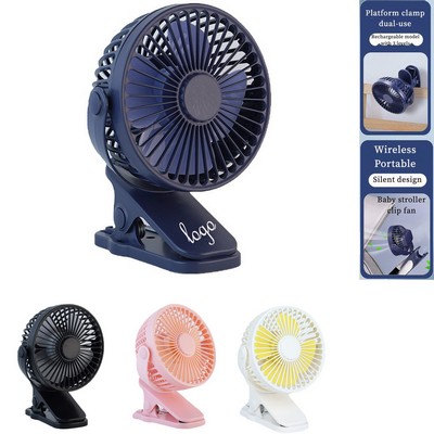 Portable 360 ?Degree Rotating Clip-On Fan with USB