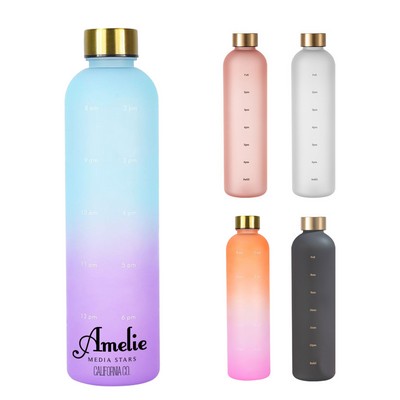 32oz Time Marked Plastic Water Bottle