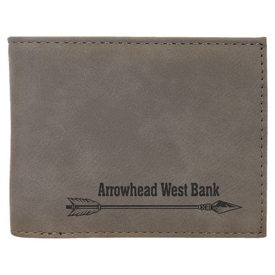 Leatherette Bi Fold Wallet w/Flip ID Display