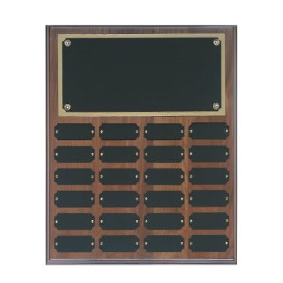 24 Plate Genuine Walnut Completed Perpetual Plaque