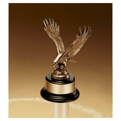 Antique Bronze Eagle Casting on a Black Piano Finish Base