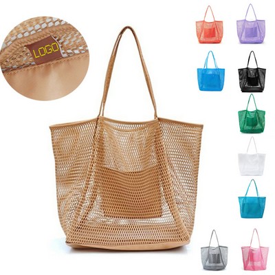 Mesh Beach Tote Womens Shoulder Handbag
