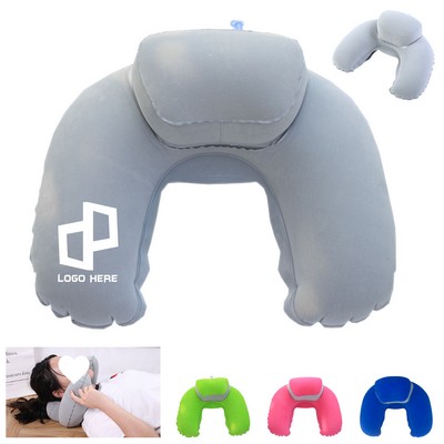 Travel Inflatable U Shaped Neck Pillow W/ Head Support