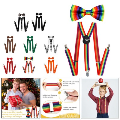 Striped Pride Bow Tie & Suspender Set