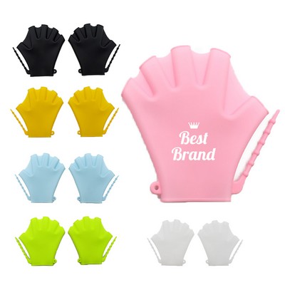 Safe Half - Finger Swimming Webbed Gloves for Children