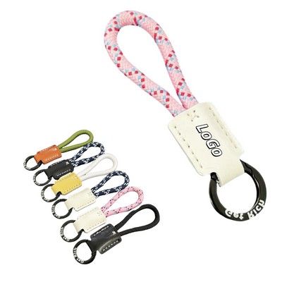 Handmade Braided Cowhide Keychain