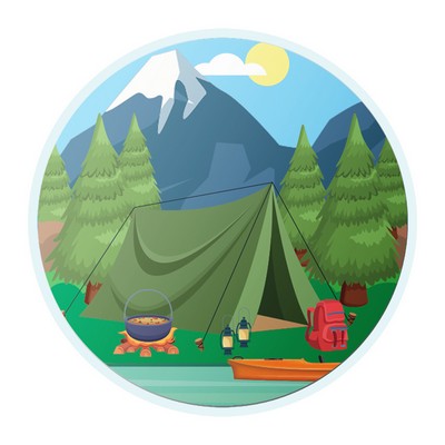 2" Camping Mylar Medallion Insert Disc