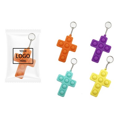 Cross Shaped Bubble Keychain