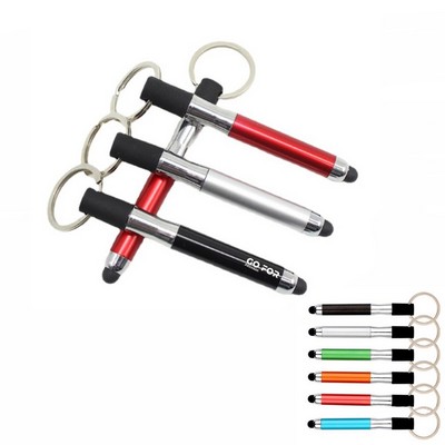 3-in-1 Mini Stylus Pen with Keyring Loop