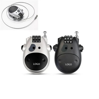 3-Stage Retractable Security Steel Cable Combination Lock