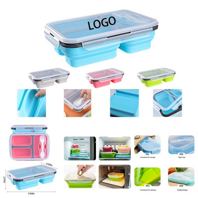 Three-Compartment Food-Grade Silicone Lunch Box