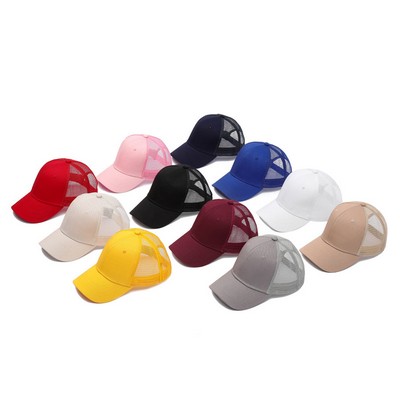 6 Panel Mesh Cap Cotton Twill Air Trucker Cap