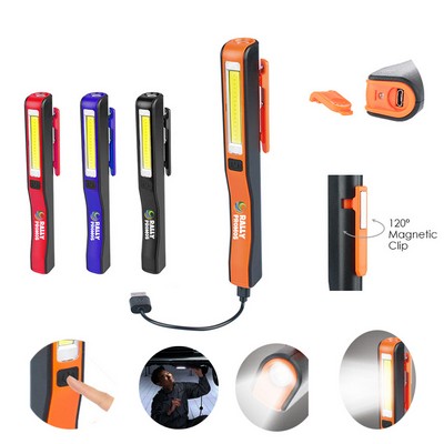 LED Inspection Lamp Working Flashlight With Magnet Clip COB