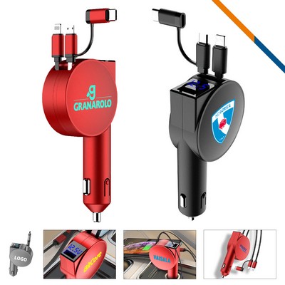 Vicente 4in1 Retractable Fast Charging Car Charger