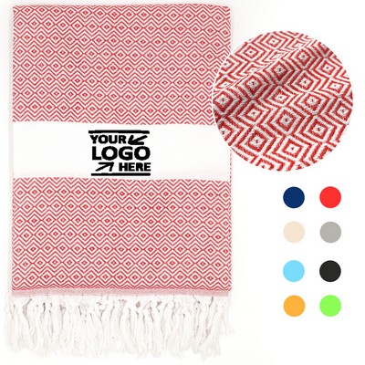 Jacquard Organic Cotton Turkish Beach Towel