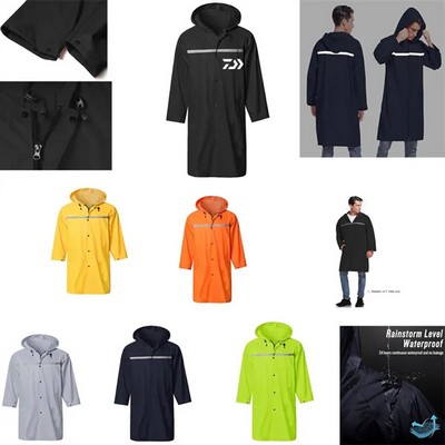 Long Hooded Safety Raincoat