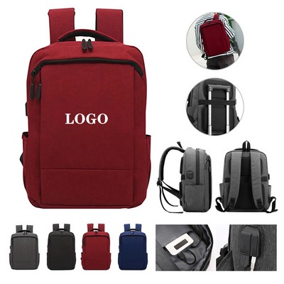 Multifunctional preppy backpack with USB charging function