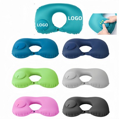 Press-Inflation U-Shaped Travel Neck Pillow