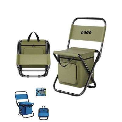 Outdoor Folding Chair with Insulated Cooler