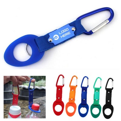 Silicone Water Bottle Holder With Carabiner Buckle