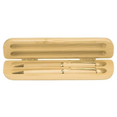 6 3/4" x 2" Maple 2-Pen Case (Case only, pen not included)