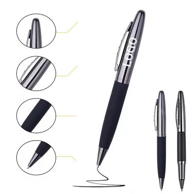 Executive Retractable Metal Ballpoint Pens Whith Pocket Clip