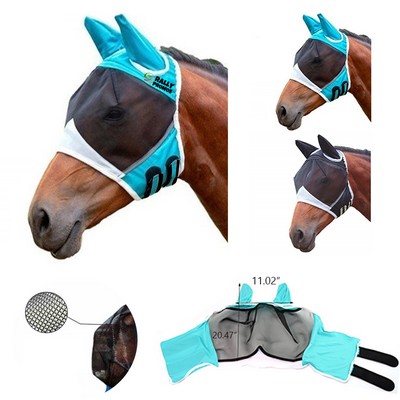 Breathable Horse Fly Veils Ears Horse Fly Mask