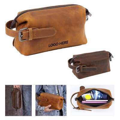 Men's Genuine Leather Wristlet Organizer Clutch