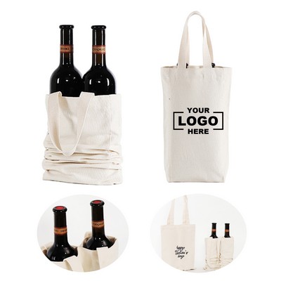 Dual Wine Canvas Tote Bag