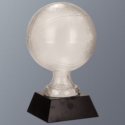 Glass Basketball with Marble Base, Large (7-1/2" x 13"H)