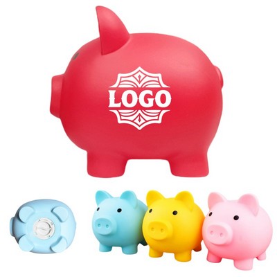 Pig-shaped plastic piggy bank with a switch MOQ100PCS