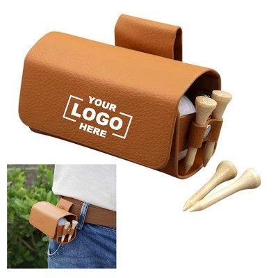 Premium Leather Golf Ball Pouch