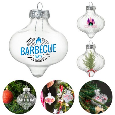 3.15" Capped Plastic Pumpkin Arc Shaped Christmas Ornaments