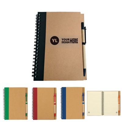 Ad Kraft Coil Notebook With Pen
