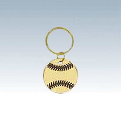 Brass Baseball or Softball Keychain